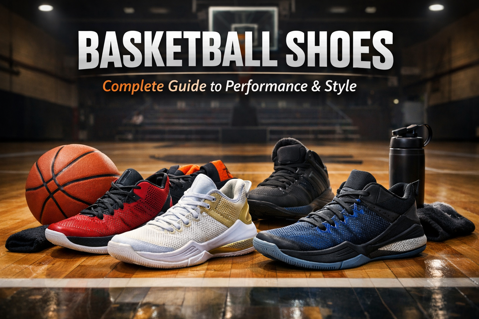 Generate realistic & professional featured image for this blog post ''Basketball Shoes Complete Guide to Performance & Style''